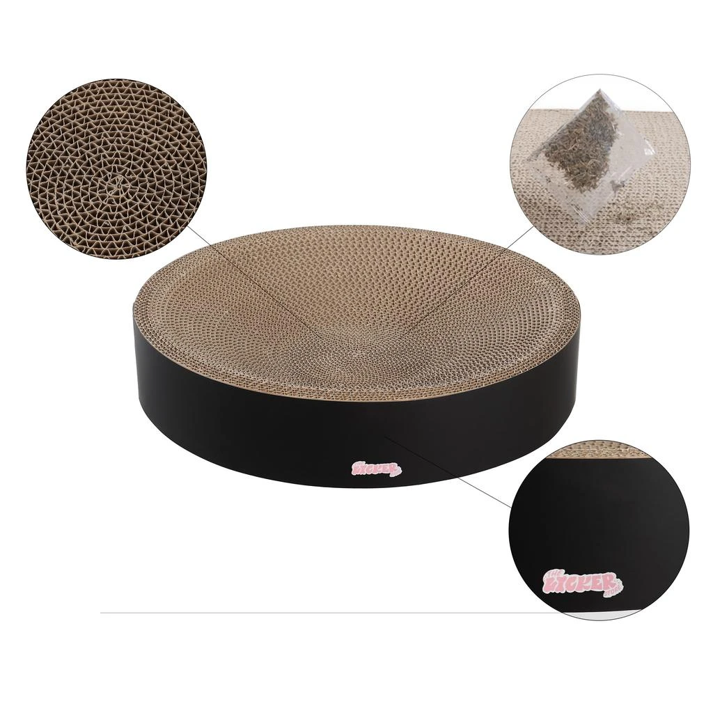 Nelson 20.13" Modern Cardboard Round Bowl Cat Scratcher with Catnip, Light Pink/Multi 商品