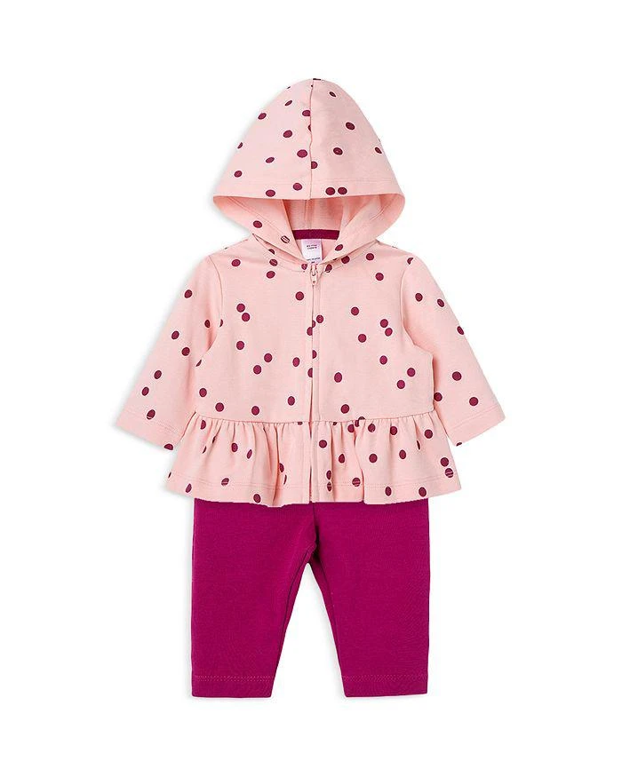 商品Little Me|Girls' Dot Print Hoodie, Striped Bodysuit & Solid Pants Set - Baby,价格¥199,第4张图片详细描述