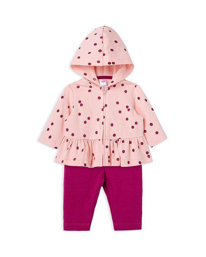 商品Little Me|Girls' Dot Print Hoodie, Striped Bodysuit & Solid Pants Set - Baby,价格¥281,第6张图片详细描述