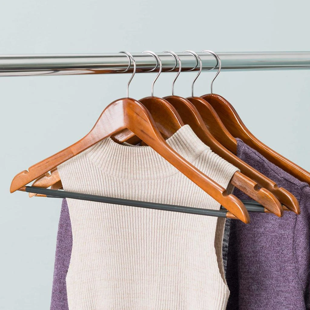 商品Home Basics|Home Basics Non-Slip Wood Hanger, (Pack of 5), Oak,价格¥139,第4张图片详细描述