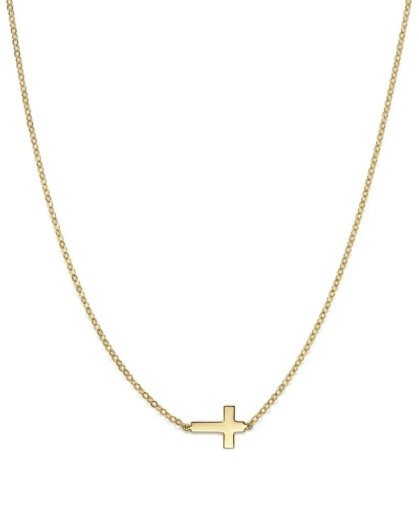 商品Bloomingdale's|14K Yellow Gold Small Cross Necklace, 18" - Exclusive,价格¥3744,第1张图片