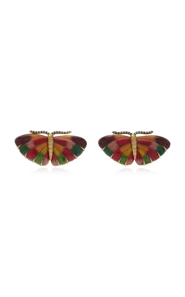 商品Silvia Furmanovich|Silvia Furmanovich - 18K Yellow Gold Marquetry Wood Earrings - Multi - OS - Moda Operandi - Gifts For Her,价格¥41031,第1张图片