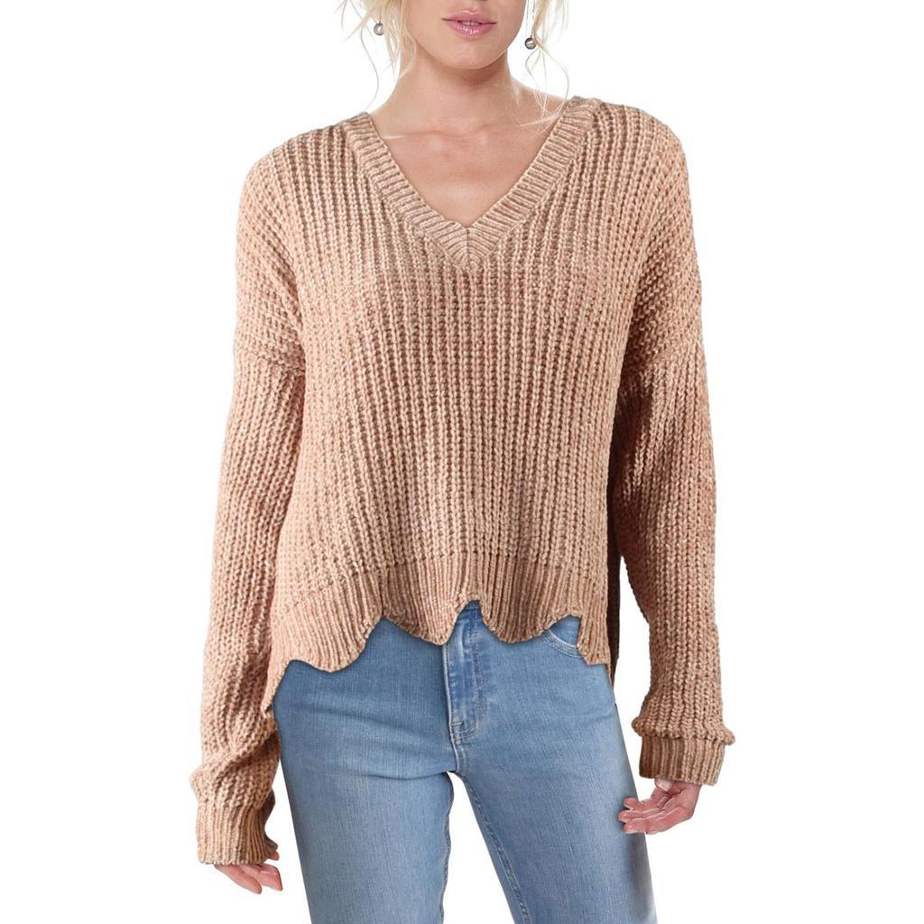 商品Lush|Lush Womens Scallop Trim Pullover V-Neck Sweater,价格¥67-¥231,第1张图片