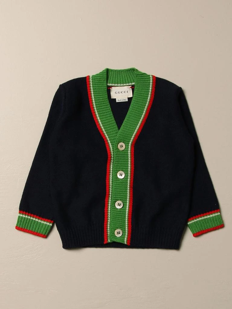 商品Gucci|Gucci wool cardigan with striped edges,价格¥2441,第1张图片