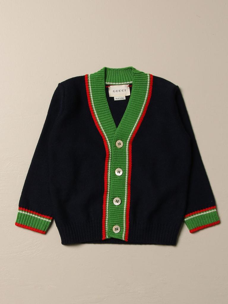 商品Gucci|Gucci wool cardigan with striped edges,价格¥2384,第1张图片