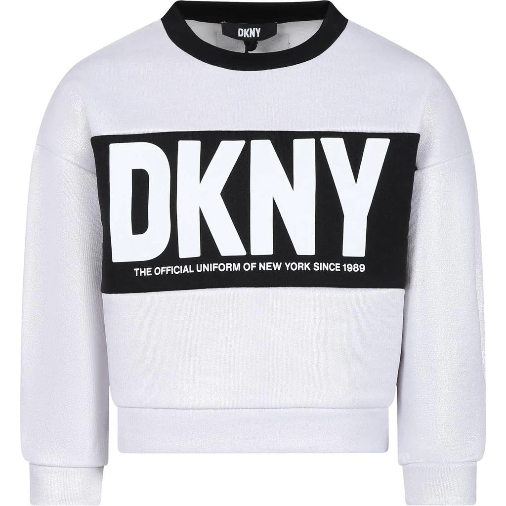 商品DKNY|Silver Sweatshirt For Girl With Logo,价格¥953,第1张图片