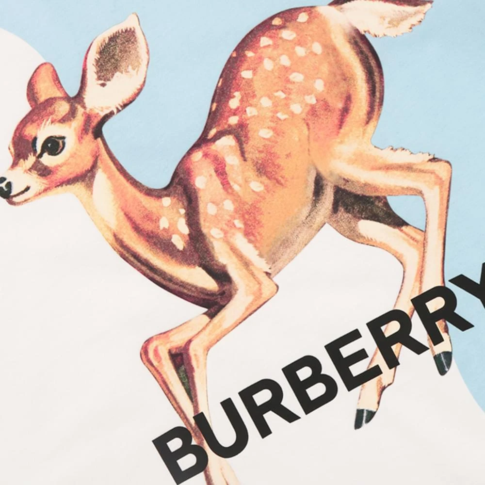 商品Burberry|Blue & White Short Sleeve Deer T Shirt,价格¥792,第3张图片详细描述