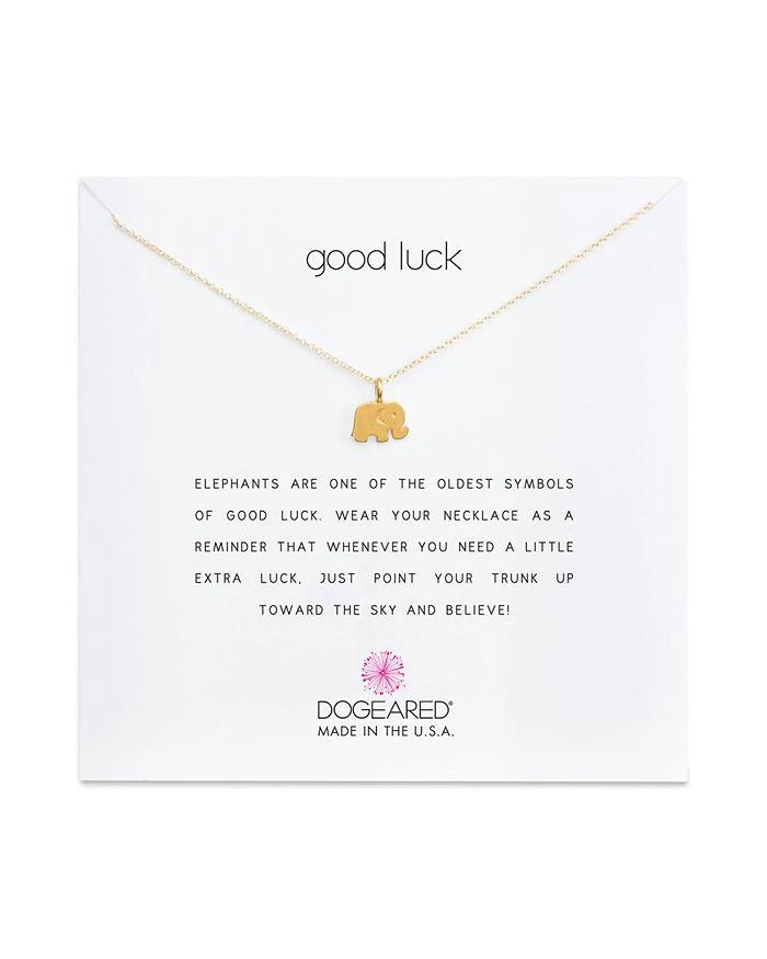商品Dogeared|Good Luck Elephant Necklace, 18" 好运小象项链,价格¥322,第1张图片