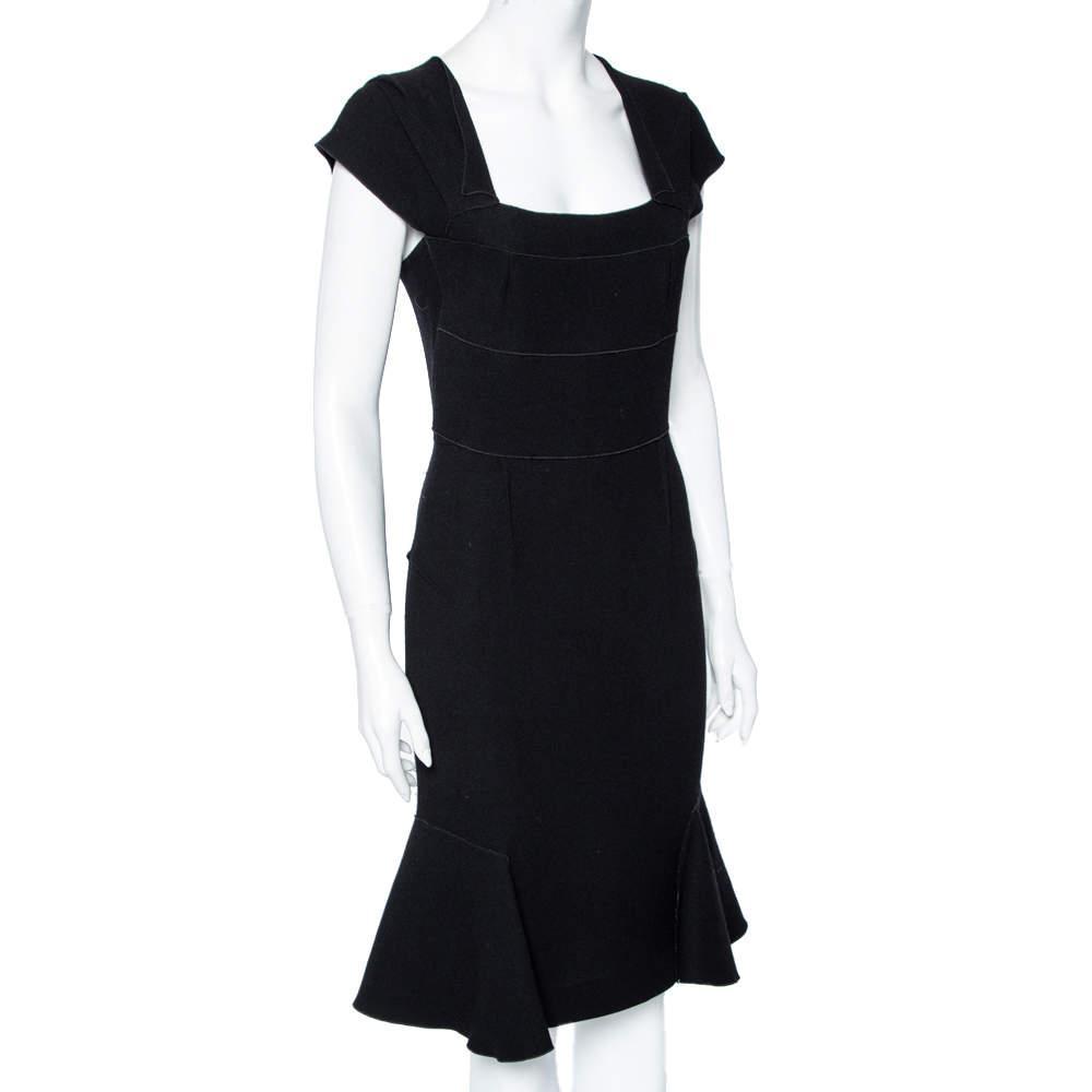 商品[二手商品] ROLAND MOURET|Roland Mouret Black Wool Peplum Hem Detail Dress M,价格¥2722,第4张图片详细描述