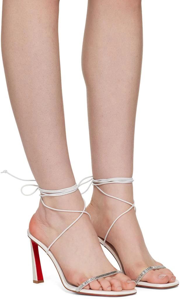 商品Christian Louboutin|White Condora Lacestrass Heeled Sandals,价格¥8624,第4张图片详细描述