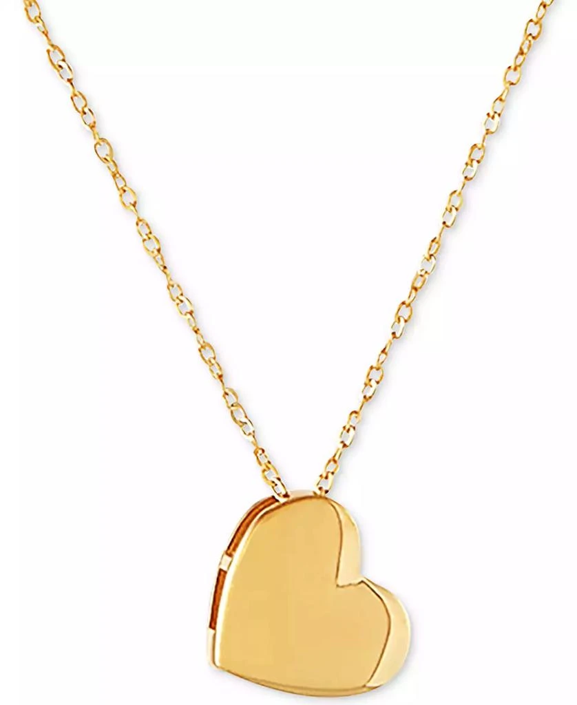 商品Macy's|Polished Heart 17" Pendant Necklace in 10k Gold,价格¥1303,第1张图片