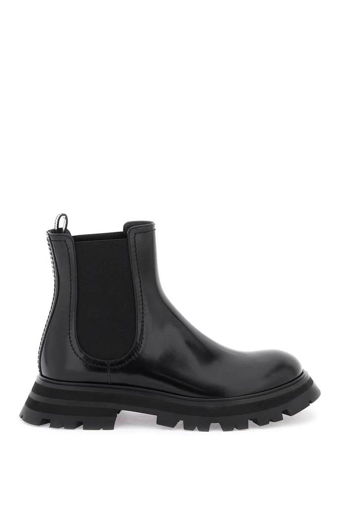 商品Alexander McQueen|Alexander mcqueen shiny leather chelsea boots,价格¥3737,第1张图片