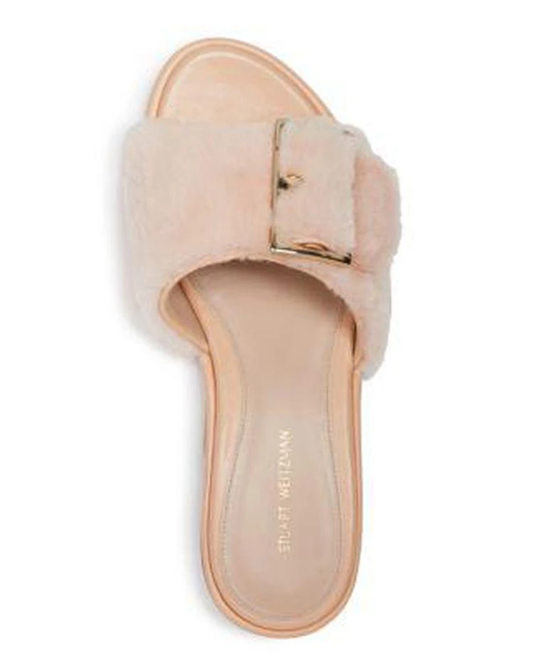 商品Stuart Weitzman|Women's Fuzzy Wuzzy Shearling Slide Sandals,价格¥1787,第3张图片详细描述