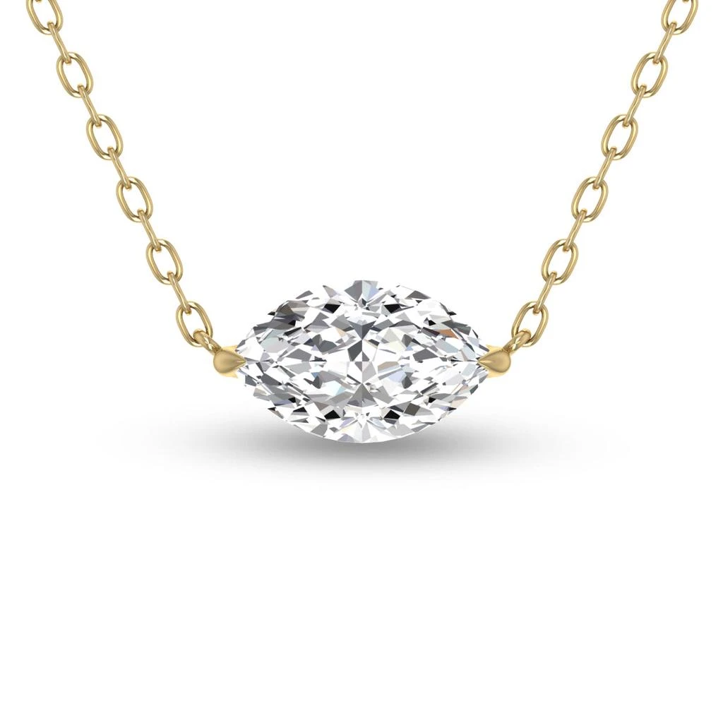 商品SSELECTS|Lab Grown 1/4 Carat Floating Marquise Diamond Solitaire Pendant In 14k Yellow Gold,价格¥3922,第1张图片