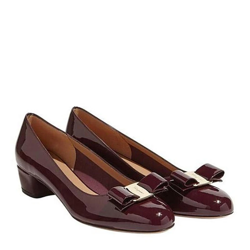 商品Salvatore Ferragamo|SALVATORE FERRAGAMO 女士酒红色牛皮高跟鞋 0695370,价格¥2591,第1张图片