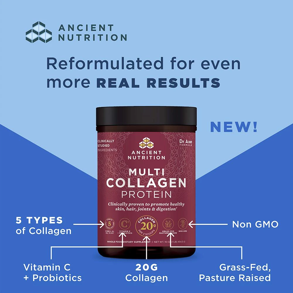 商品Ancient Nutrition|Multi Collagen Protein Powder Vanilla - 3 Pack - DR Exclusive Offer Auto renew,价格¥955,第5张图片详细描述