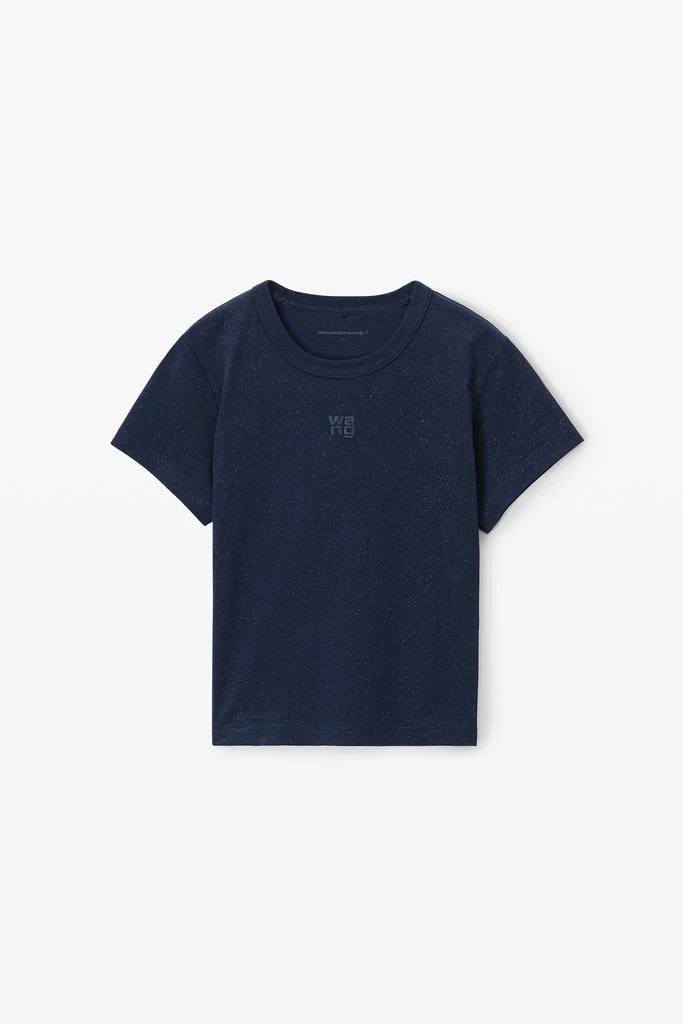 商品Alexander Wang|Puff Logo Shrunken Tee In Glitter Jersey,价格¥879,第3张图片详细描述