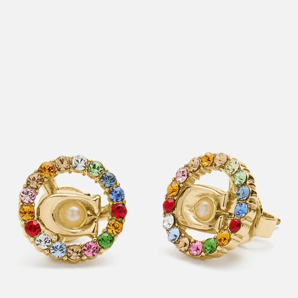 商品Coach|Coach Women's C Multi Stud Earrings - Gold/Multicolor,价格¥347,第3张图片详细描述