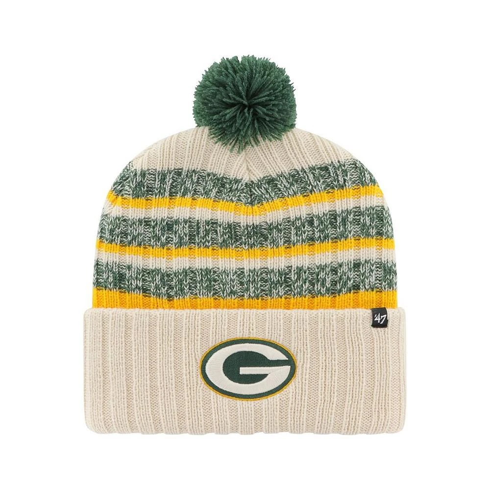 商品47 Brand|Men's Cream Green Bay Packers Tavern Cuffed Knit Hat with Pom,价格¥250,第1张图片