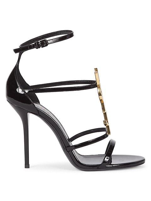 商品Yves Saint Laurent|Cassandra 100 Patent Leather Ankle-Strap Sandals,价格¥8118,第1张图片