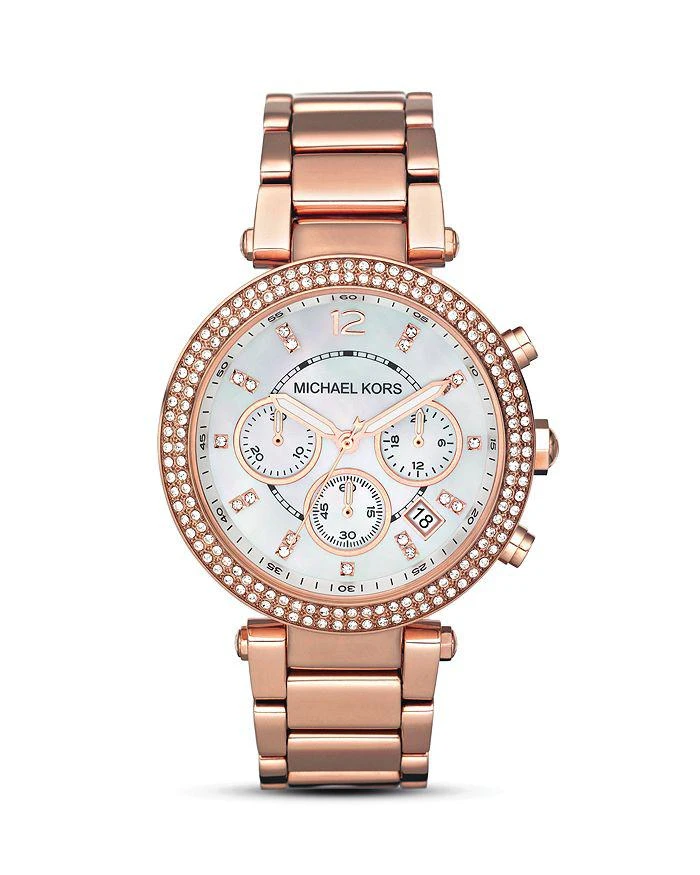 商品Michael Kors|Parker Pavé Chronograph Bracelet Watch, 39mm,价格¥2055,第1张图片