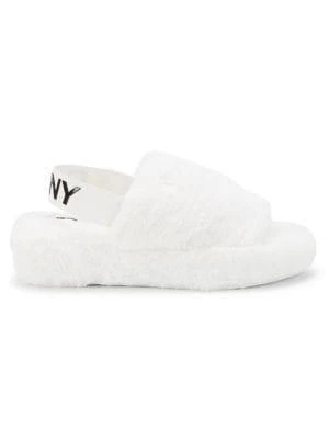 商品DKNY|Zeynep Faux Fur Slingback Flat Slippers,价格¥148,第1张图片