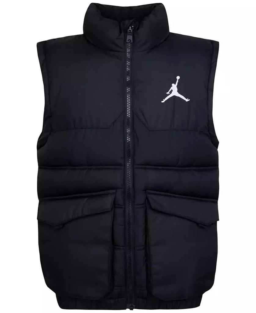 商品Jordan|Big Boys Logo Fleece-Lined Faux-Down Puffer Vest,价格¥393,第1张图片