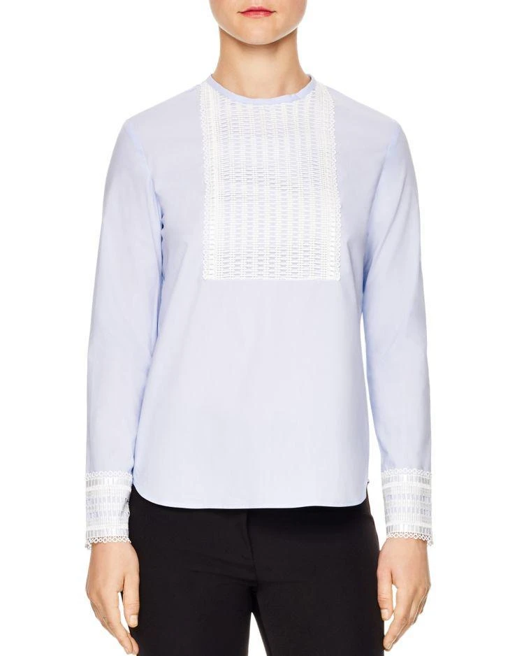 商品Sandro|Apolline Lace-Trimmed Cotton Top,价格¥926,第1张图片