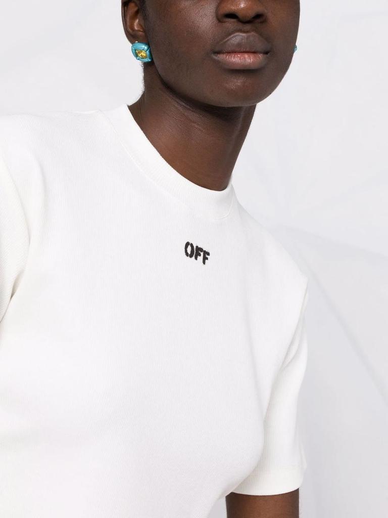 OFF-WHITE Cropped cotton t-shirt商品第3张图片规格展示