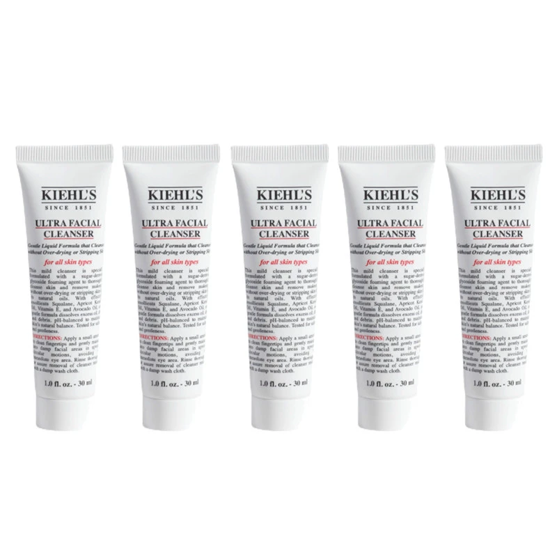 商品Kiehl's|【5件包邮装】Kiehls 科颜氏 中小样 高保湿洁面乳 30ml*5,价格¥178,第1张图片