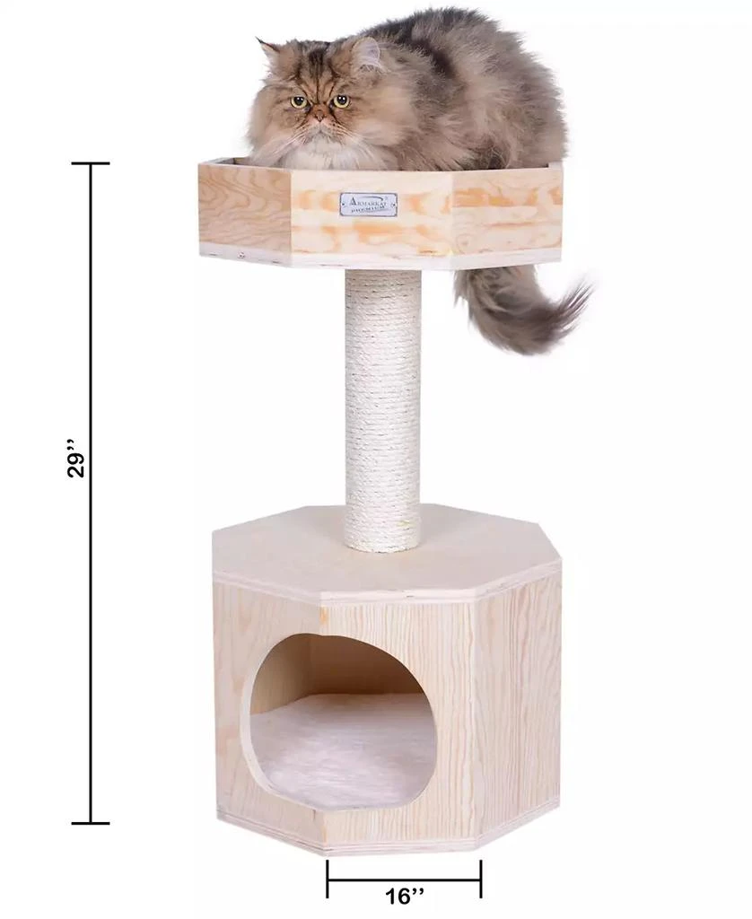 商品Macy's|29" Premium Scots Pine, Real Wood Cat Tree With Perch & Condo,价格¥1165,第5张图片详细描述