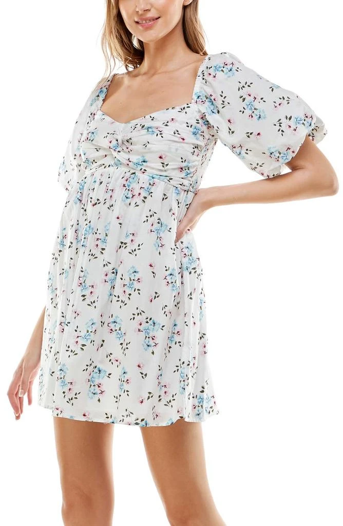 商品ROW A|Floral Print Puff Sleeve Minidress,价格¥319,第4张图片详细描述