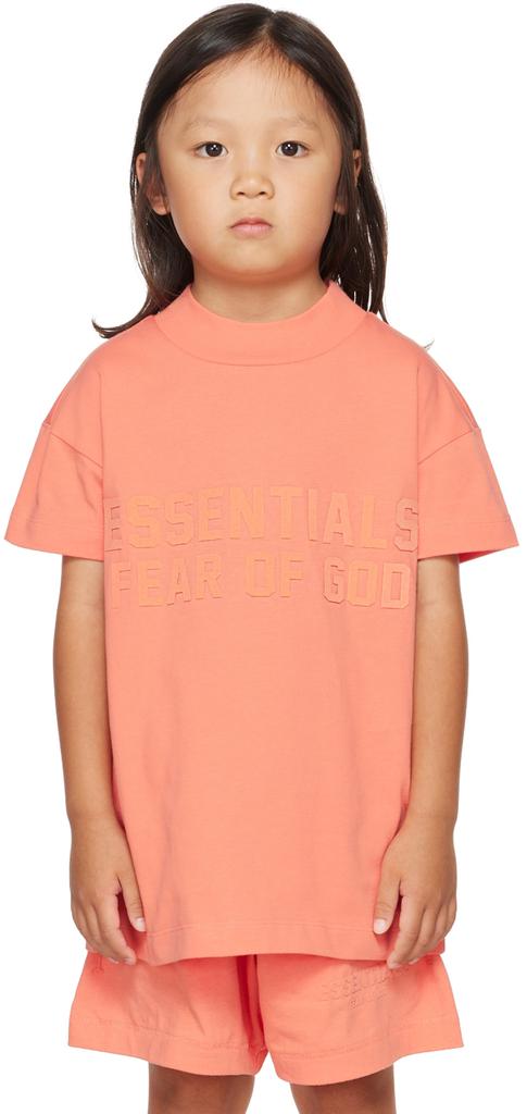 Kids Pink Mock Neck T-Shirt商品第1张图片规格展示