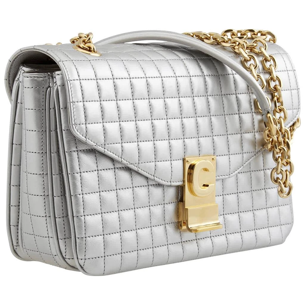 商品Celine|Celine Silver Ladies Medium Laminated Quilted Calfskin Shoulder Bag,价格¥9900,第3张图片详细描述