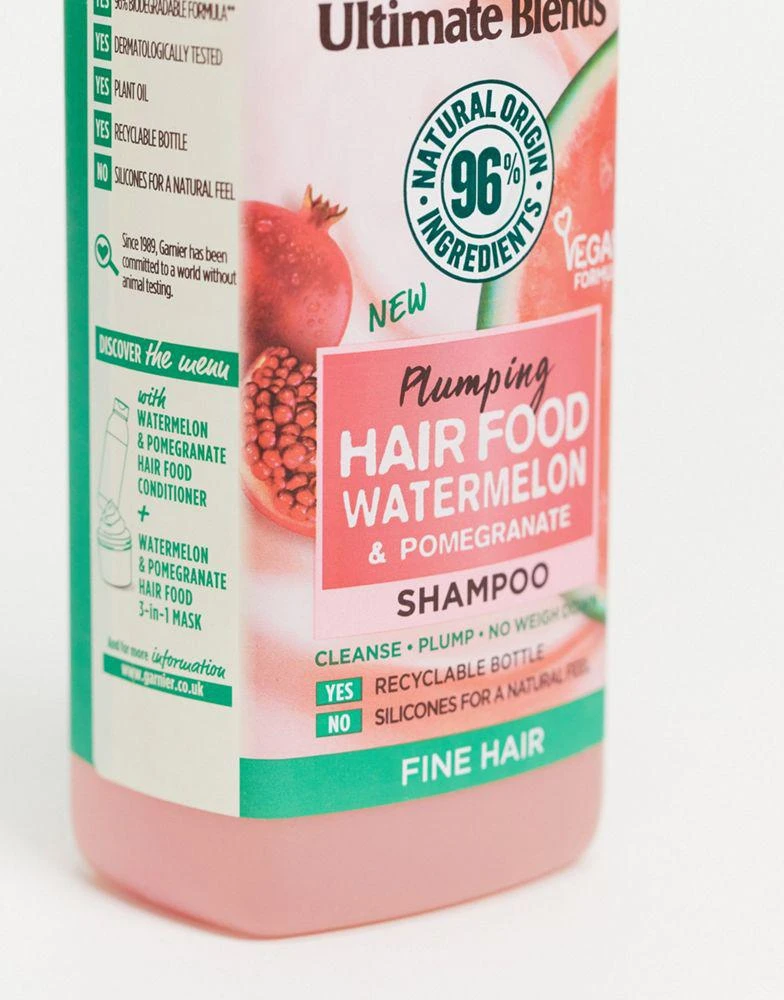 商品Garnier|Garnier Ultimate Blends Plumping Hair Food Watermelon Shampoo for Fine Hair 350ml,价格¥60,第2张图片详细描述