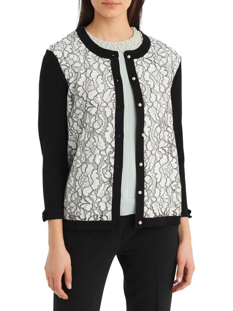 商品Karl Lagerfeld Paris|Lace Front Cardigan,价格¥225,第1张图片