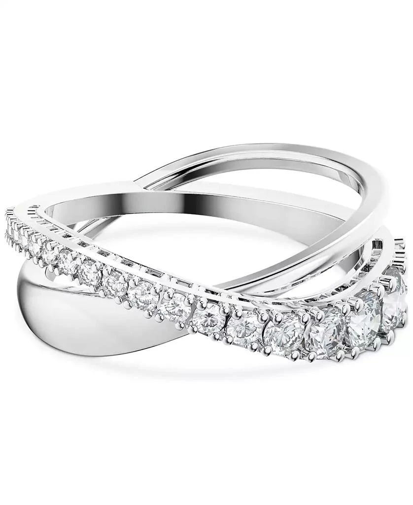 商品Swarovski|Silver-Tone Crystal Twist Double-Row Ring,价格¥676,第1张图片