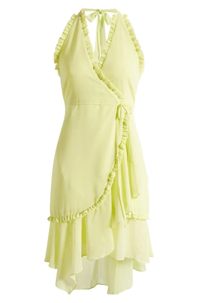 商品Wayf|Jasmine Ruffle Halter Wrap Dress,价格¥273,第4张图片详细描述