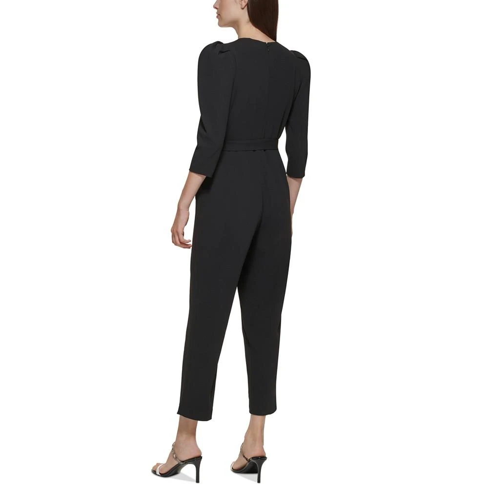 商品Calvin Klein|Women's Puffed-Shoulder 3/4-Sleeve Jumpsuit,价格¥768,第2张图片详细描述
