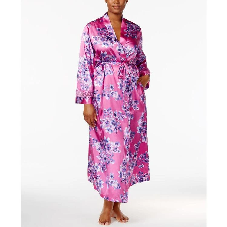 商品Thalia Sodi|Plus Size Floral-Print Wrap Robe, Created for Macy's,价格¥289,第2张图片详细描述