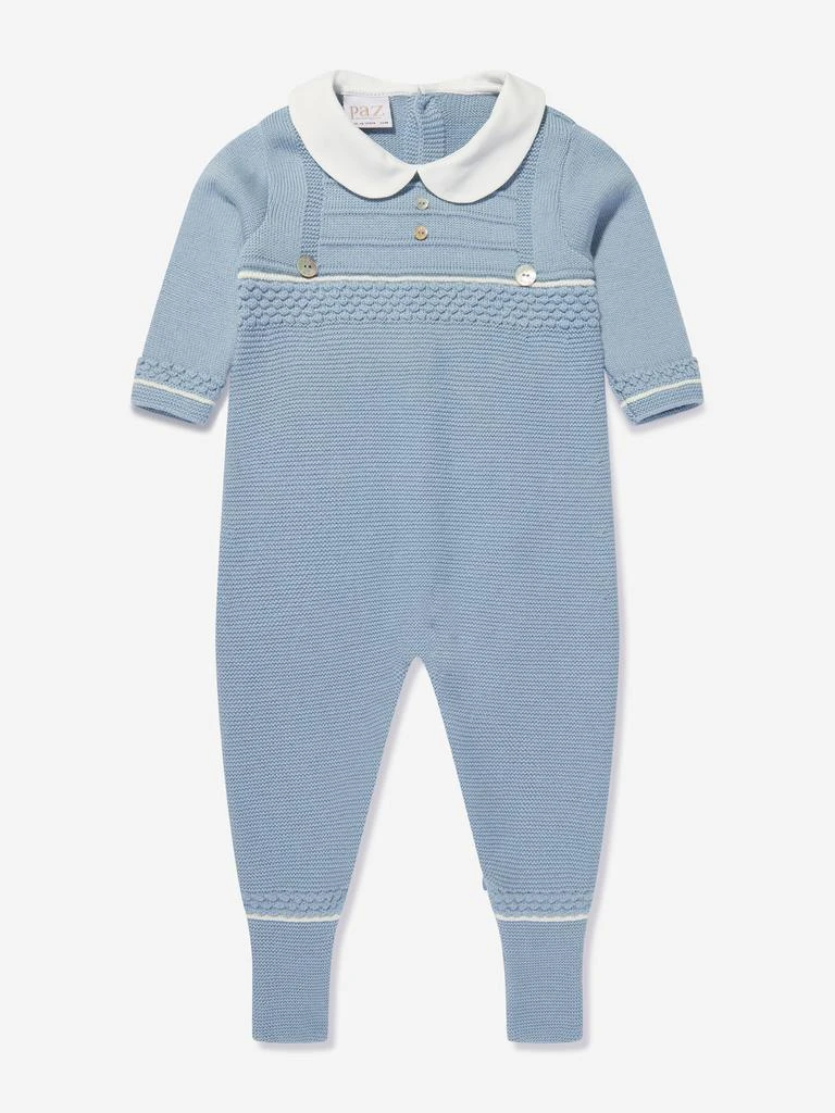 商品Paz Rodriguez|Baby Boys Knitted Romper in Blue,价格¥548,第1张图片