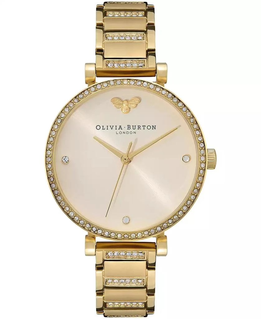 商品Olivia Burton|Women's T-Bar Gold-Tone Stainless Steel Bracelet Watch 32mm,价格¥1022,第1张图片