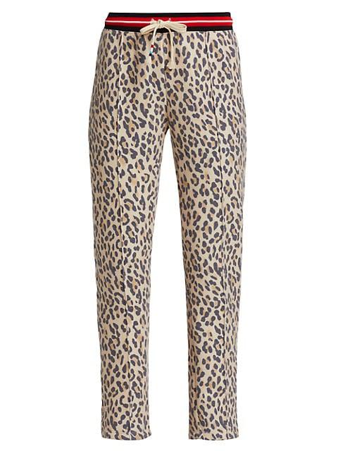 Cheetah Cropped Straight-Leg Jogger Pants商品第1张图片规格展示