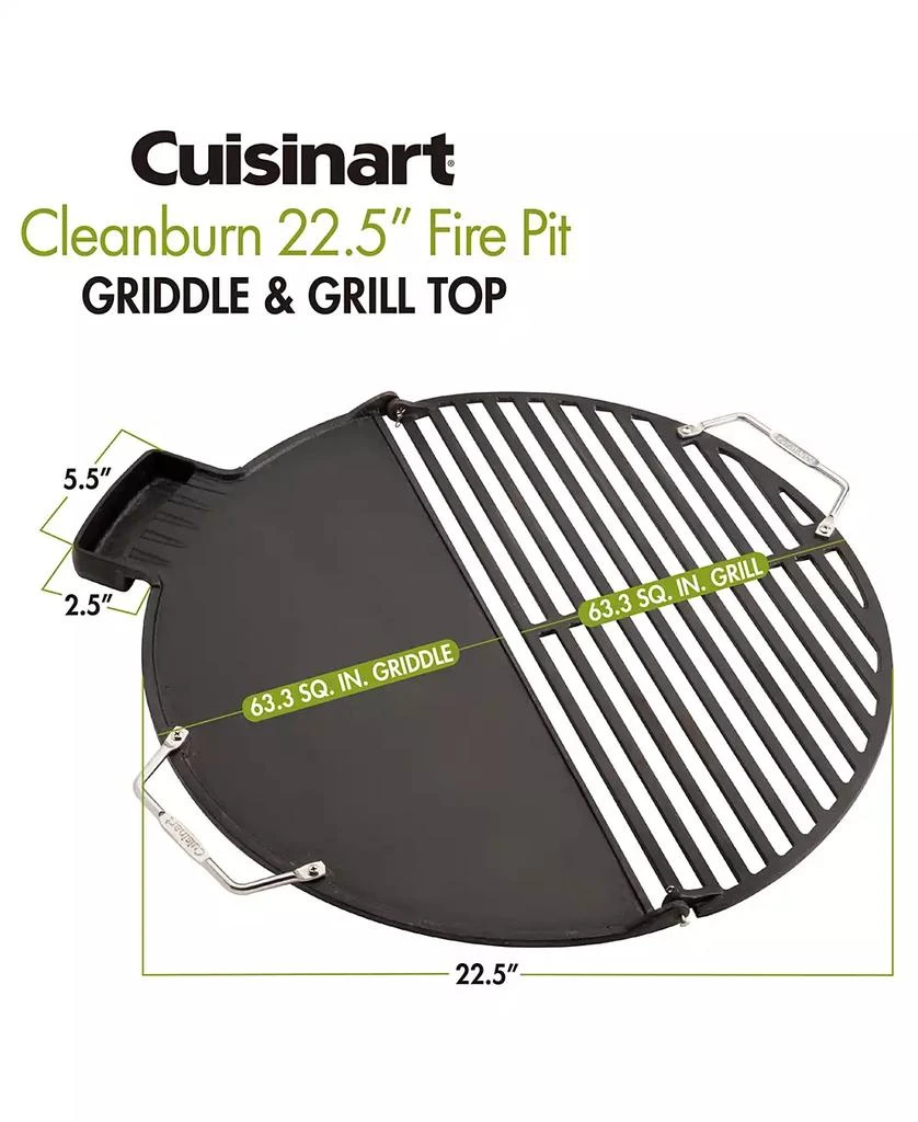 商品Cuisinart|CHA-830 Cleanburn Fire Pit Griddle & Grill Cast Iron Top,价格¥751,第4张图片详细描述