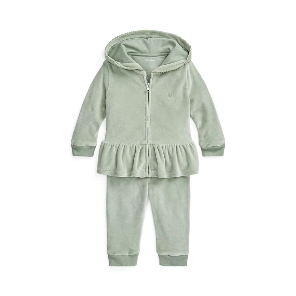 商品Ralph Lauren|Baby Girls Velour Hoodie and Jogger Pants Set,价格¥489,第1张图片