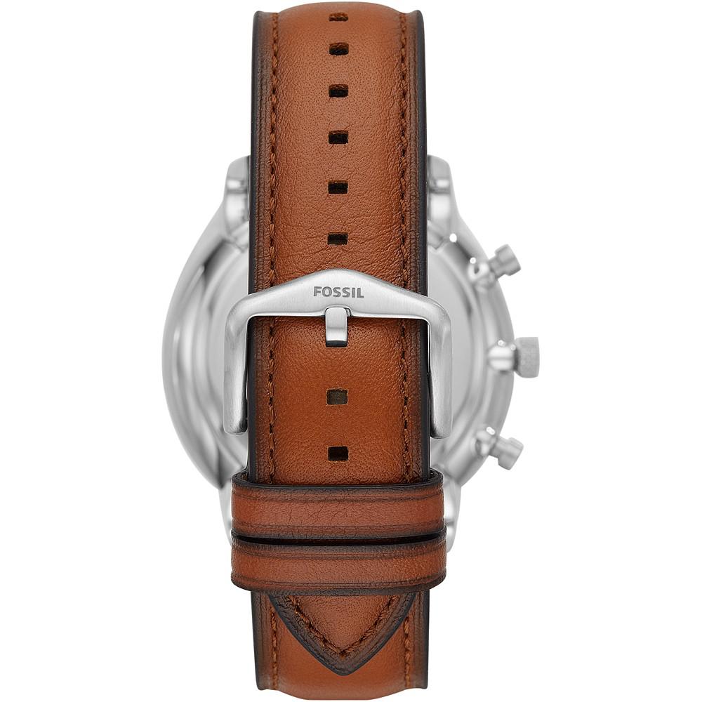 Men's Chronograph Neutra Brown Leather Strap Watch 44mm商品第3张图片规格展示