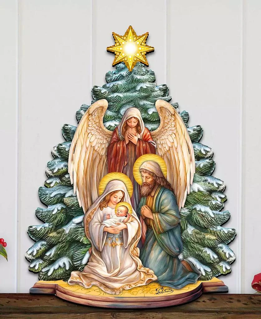 商品Designocracy|Holy Family Nativity Christmas Wooden Door Decor Wall Decor G. DeBrekht,价格¥1099,第4张图片详细描述