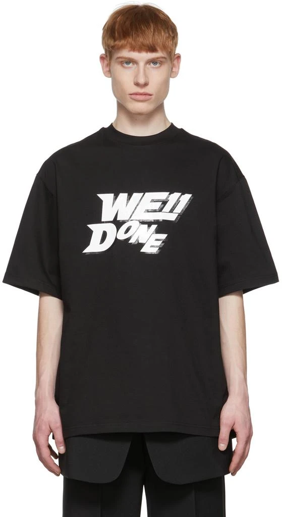 商品We11done|Black Cotton T-Shirt,价格¥1488,第1张图片