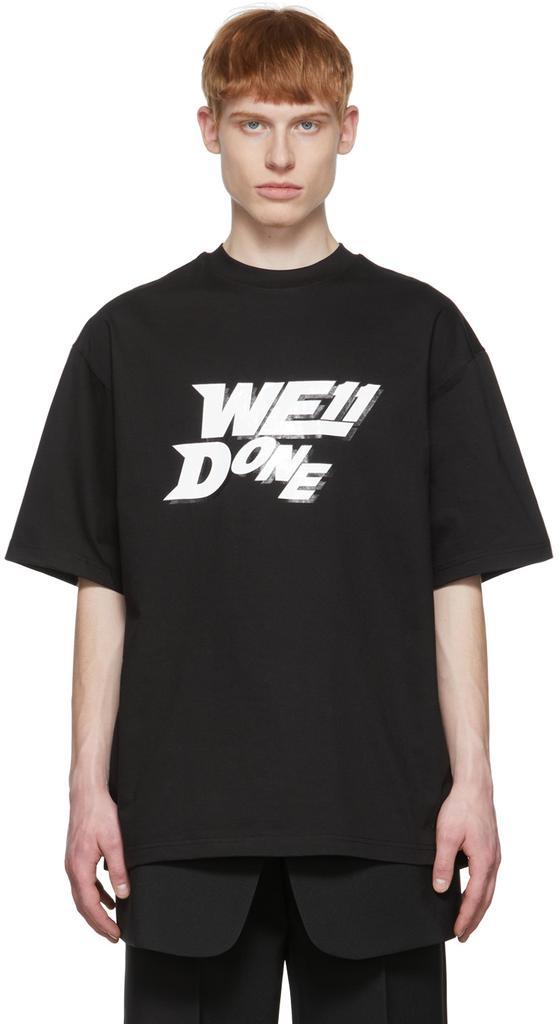商品We11done|Black Cotton T-Shirt,价格¥2054,第1张图片