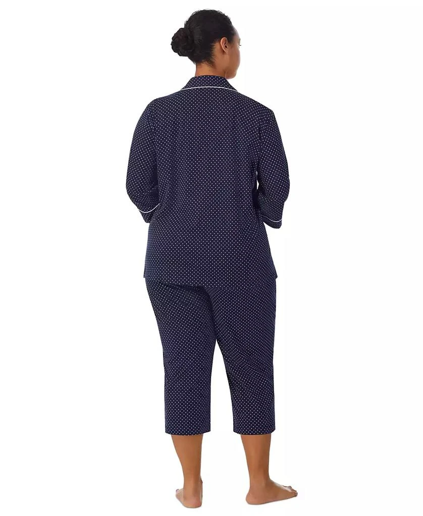 商品Ralph Lauren|Plus Size Button-Front Top and Pants Pajama Set,价格¥541,第2张图片详细描述